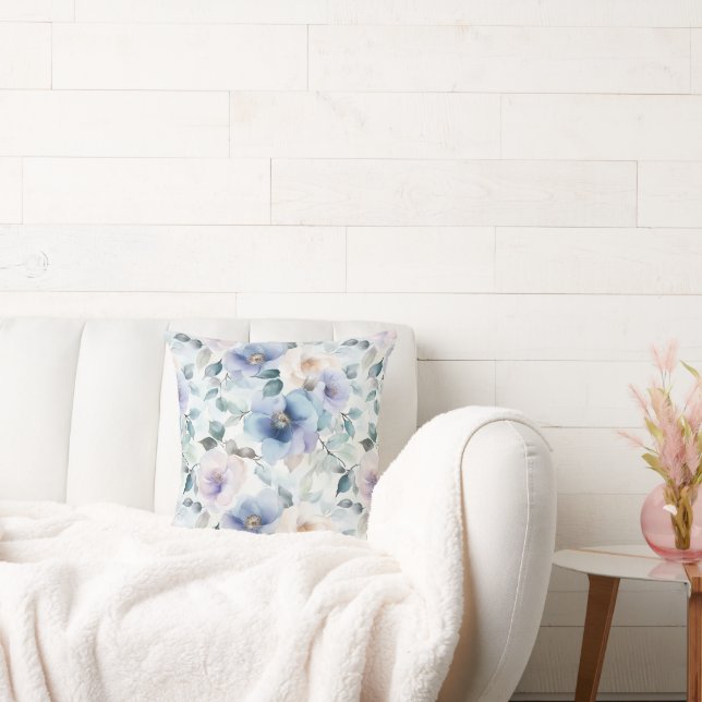 Lila Lavendelcreme-Blume Kissen (Liege)