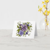 Lila Lavendelfarben-Rose - innen leer Karte (Gelbe Blume)