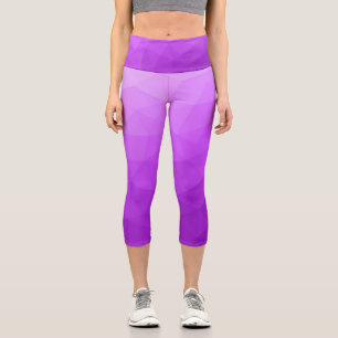 Lila Lavendelgefälle geometrisches Messmuster Capri Leggings