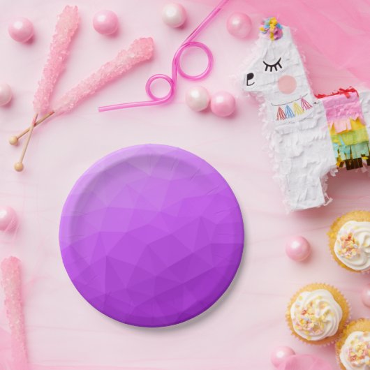 Lila Lavendelgefälle geometrisches Messmuster Pappteller (Party)