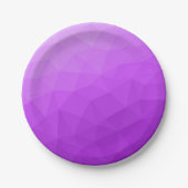 Lila Lavendelgefälle geometrisches Messmuster Pappteller (Vorderseite)