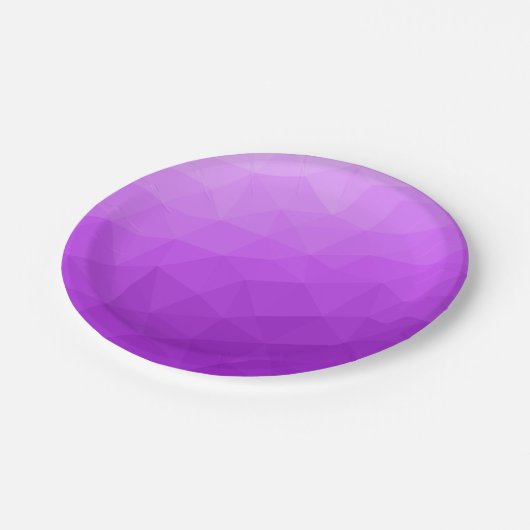 Lila Lavendelgefälle geometrisches Messmuster Pappteller (Schrägansicht)