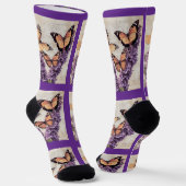 Lila Lavendelkunst Socken (Gewinkelt)