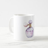 Lila Lavendelparfümflasche Kaffeetasse (Vorderseite Links)