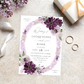 Lila- & Lavendelring-Hochzeit V2 Einladung