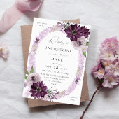 Lila- & Lavendelring-Hochzeit V2 Einladung