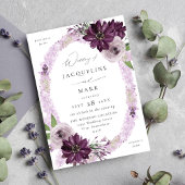 Lila- & Lavendelring-Hochzeit V2 Einladung