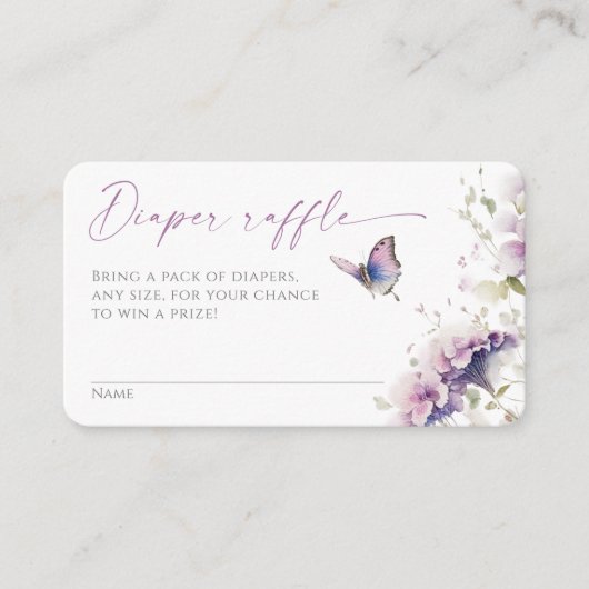 Lila Lavendelschmetterling bei Windelraffinerie Begleitkarte (Vorderseite)