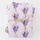 Lila Lavendelsteme Geschenkpapier Set (Beispiel)