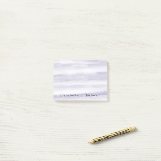 Lila Lavendelstreifen Post-it Klebezettel (Auf Schreibtisch)