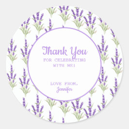 Lila Lavender Antique Frame Geburtstag Vielen Dank Runder Aufkleber