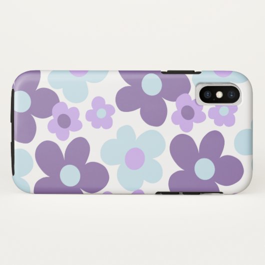 Lila Lavender Blue Daisies Retro Traum #1 #retro Case-Mate iPhone Hülle (Rückseite (Horizontal))