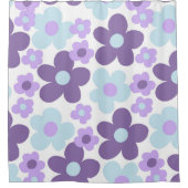 Lila Lavender Blue Daisies Retro Traum #1 #retro Duschvorhang (Vorderseite)