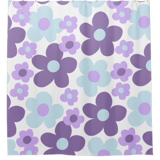 Lila Lavender Blue Daisies Retro Traum #1 #retro Duschvorhang (Vorderseite)