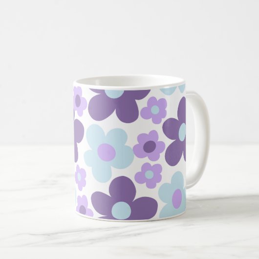Lila Lavender Blue Daisies Retro Traum #1 #retro Kaffeetasse (VorderseiteRechts)