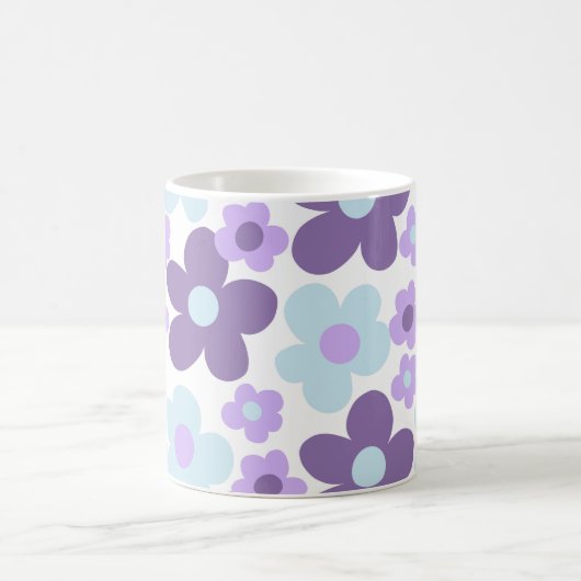 Lila Lavender Blue Daisies Retro Traum #1 #retro Kaffeetasse (Mittel)