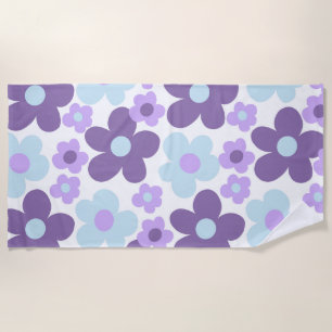 Lila Lavender Blue Daisies Retro Traum #1 #retro Strandtuch