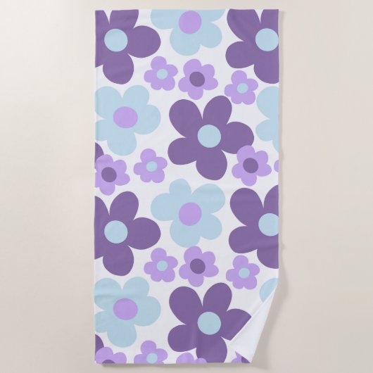 Lila Lavender Blue Daisies Retro Traum #1 #retro Strandtuch (Vorderseite)