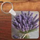Lila Lavender Blume Bouquet Schlüsselanhänger (Vorderseite)