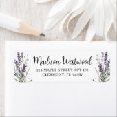 Lila Lavender Blume Kalligraphie Rücksendeadresse (Insitu)