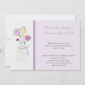 Lila Lavender Blume Mason Jar Empfang nur Einladung (Vorderseite)