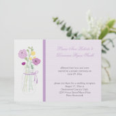Lila Lavender Blume Mason Jar Empfang nur Einladung (Stehend Vorderseite)
