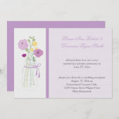 Lila Lavender Blume Mason Jar Empfang nur Einladung (Vorne/Hinten)