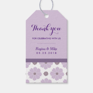 Lila Lavender Blume Muster Danke, dass Sie Geschen Geschenkanhänger
