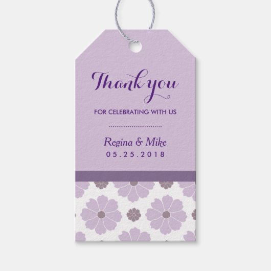 Lila Lavender Blume Muster Danke, dass Sie Geschen Geschenkanhänger (Vorderseite)