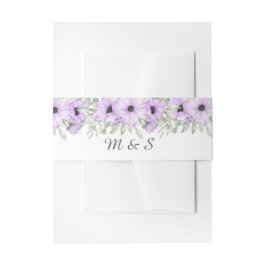 Lila Lavender Blume Script Hochzeit Einladungsbanderole