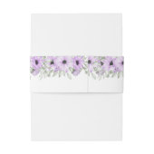 Lila Lavender Blume Script Hochzeit Einladungsbanderole (Rückseitenbeispiel)