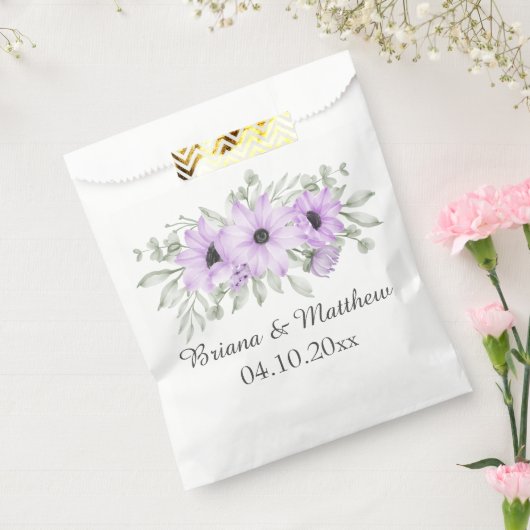Lila Lavender Blume Script Hochzeit Geschenktütchen (Versiegelt)