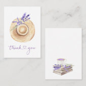 Lila Lavender Blume Straw hat vielen Dank Visitenkarte (Vorne/Hinten)