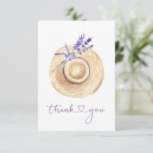 Lila Lavender Blume Strohhalm Danke Karte (Stehend Vorderseite)