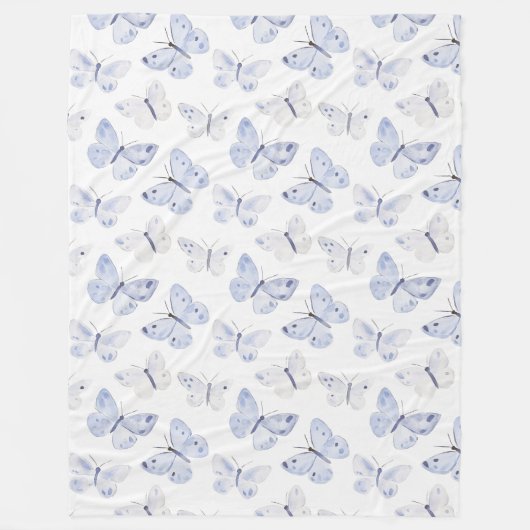Lila Lavender Butterfliegen Fleecedecke (Vorderseite)