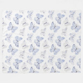 Lila Lavender Butterfliegen Fleecedecke (Vorderseite (Horizontal))