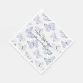 Lila Lavender Butterflies Geburtstag Serviette (Ecke)
