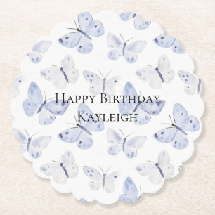 Lila Lavender Butterflies Geburtstag Untersetzer