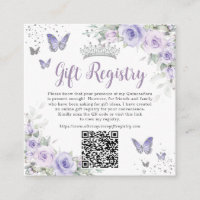 Lila Lavender Butterflies Quinceanera QR Geschenk