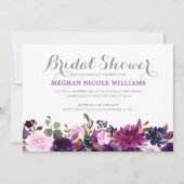 Lila Lavender Floral Boho Brautparty Einladung (Vorderseite)