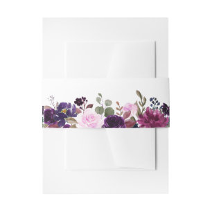 Lila Lavender Floral Boho Hochzeit Einladungsbanderole