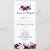 Lila Lavender Floral Boho Hochzeitskarte Programm (Vorderseite)