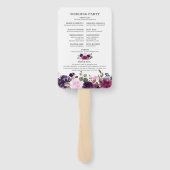 Lila Lavender Floral Boho Hochzeitsprogramm Fächer (Rückseite)