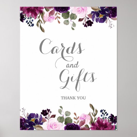 Lila Lavender Floral Boho Hochzeitsschild Poster (Vorne)