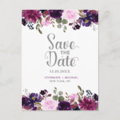 Lila Lavender Floral Boho Save the Date Ankündigungspostkarte (Vorderseite)