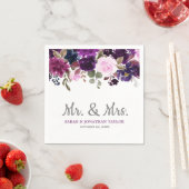 Lila Lavender Floral Boho Wedding Paper Napkin Serviette (Beispiel)