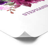 Lila Lavender Floral Boho Wedding Welcome Poster (Ecke)