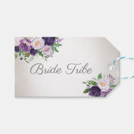 Lila Lavender Floral Bride-Stamm Geschenkanhänger