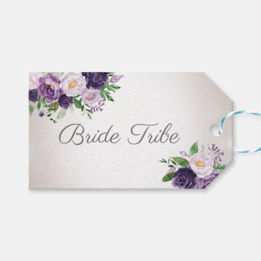 Lila Lavender Floral Bride-Stamm Geschenkanhänger (Vorderseite (Horizontal))