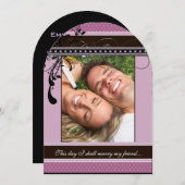 Lila Lavender Foto Hochzeit Einladung (Vorne/Hinten)